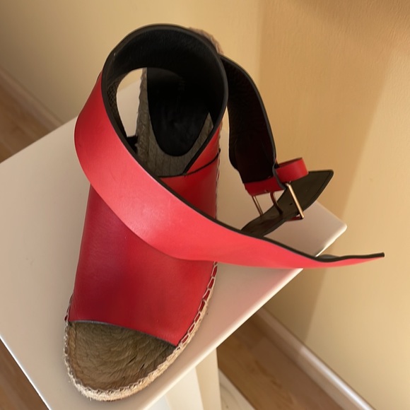 Celine Bright Red Wedges, size 38 - Picture 2 of 6